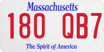 MA license plate 180QB7