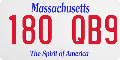 MA license plate 180QB9