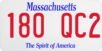 MA license plate 180QC2