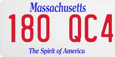 MA license plate 180QC4