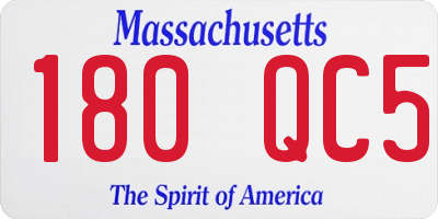 MA license plate 180QC5