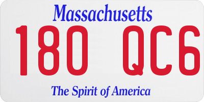 MA license plate 180QC6