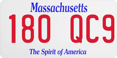 MA license plate 180QC9
