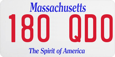 MA license plate 180QD0