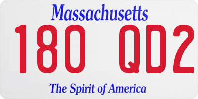 MA license plate 180QD2