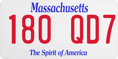 MA license plate 180QD7