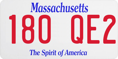 MA license plate 180QE2