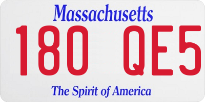 MA license plate 180QE5