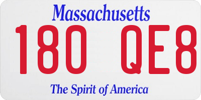 MA license plate 180QE8