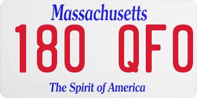 MA license plate 180QF0