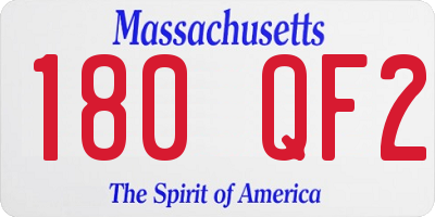 MA license plate 180QF2