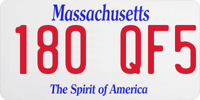 MA license plate 180QF5
