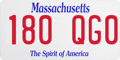 MA license plate 180QG0