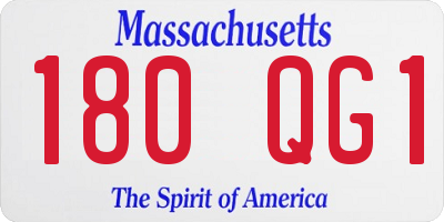 MA license plate 180QG1