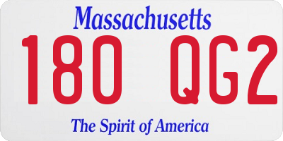 MA license plate 180QG2