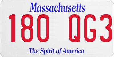 MA license plate 180QG3