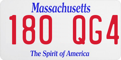 MA license plate 180QG4