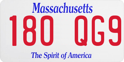 MA license plate 180QG9