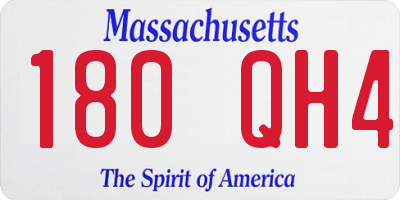 MA license plate 180QH4