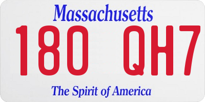 MA license plate 180QH7