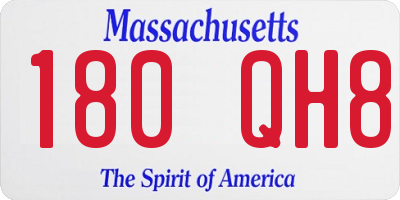 MA license plate 180QH8