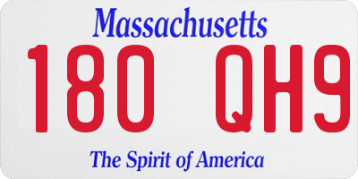 MA license plate 180QH9