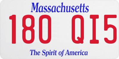 MA license plate 180QI5