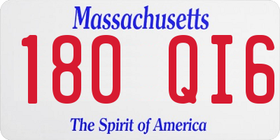 MA license plate 180QI6