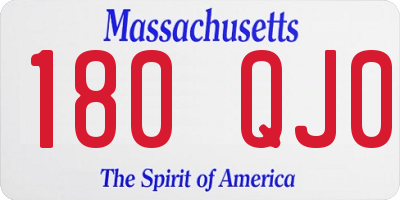 MA license plate 180QJ0