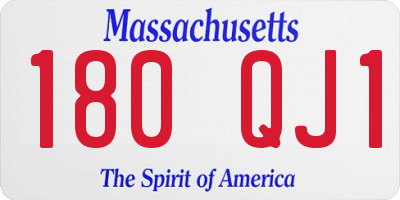 MA license plate 180QJ1