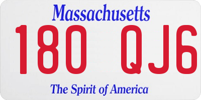MA license plate 180QJ6
