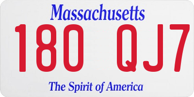 MA license plate 180QJ7