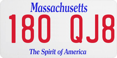 MA license plate 180QJ8