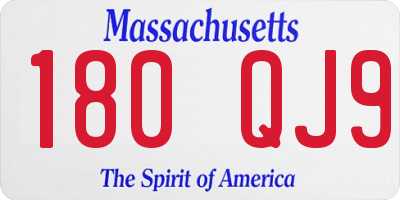 MA license plate 180QJ9