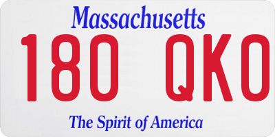MA license plate 180QK0
