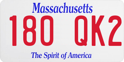 MA license plate 180QK2