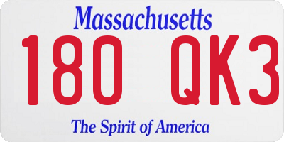 MA license plate 180QK3