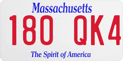 MA license plate 180QK4
