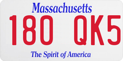 MA license plate 180QK5