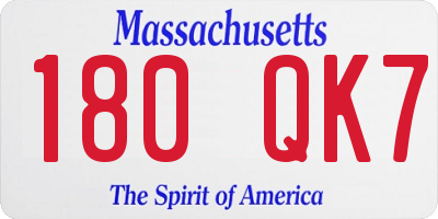 MA license plate 180QK7