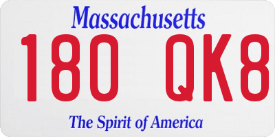 MA license plate 180QK8