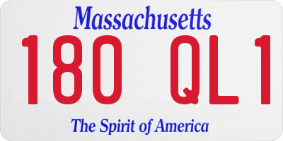 MA license plate 180QL1