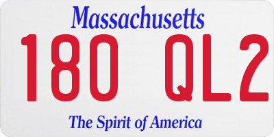MA license plate 180QL2