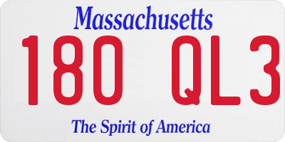 MA license plate 180QL3