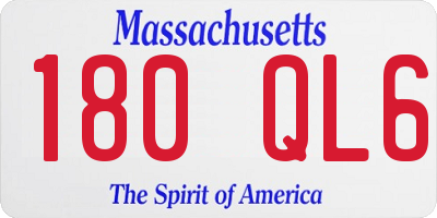 MA license plate 180QL6