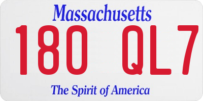 MA license plate 180QL7