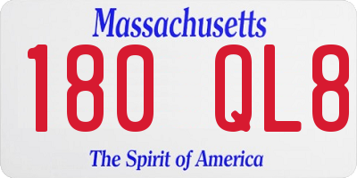 MA license plate 180QL8