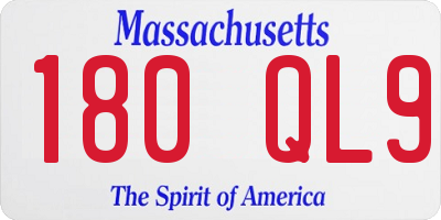 MA license plate 180QL9