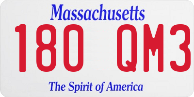 MA license plate 180QM3