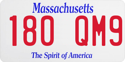 MA license plate 180QM9